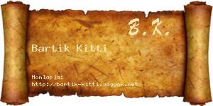 Bartik Kitti névjegykártya